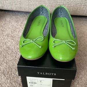 Talbots Jilly flat, green patent